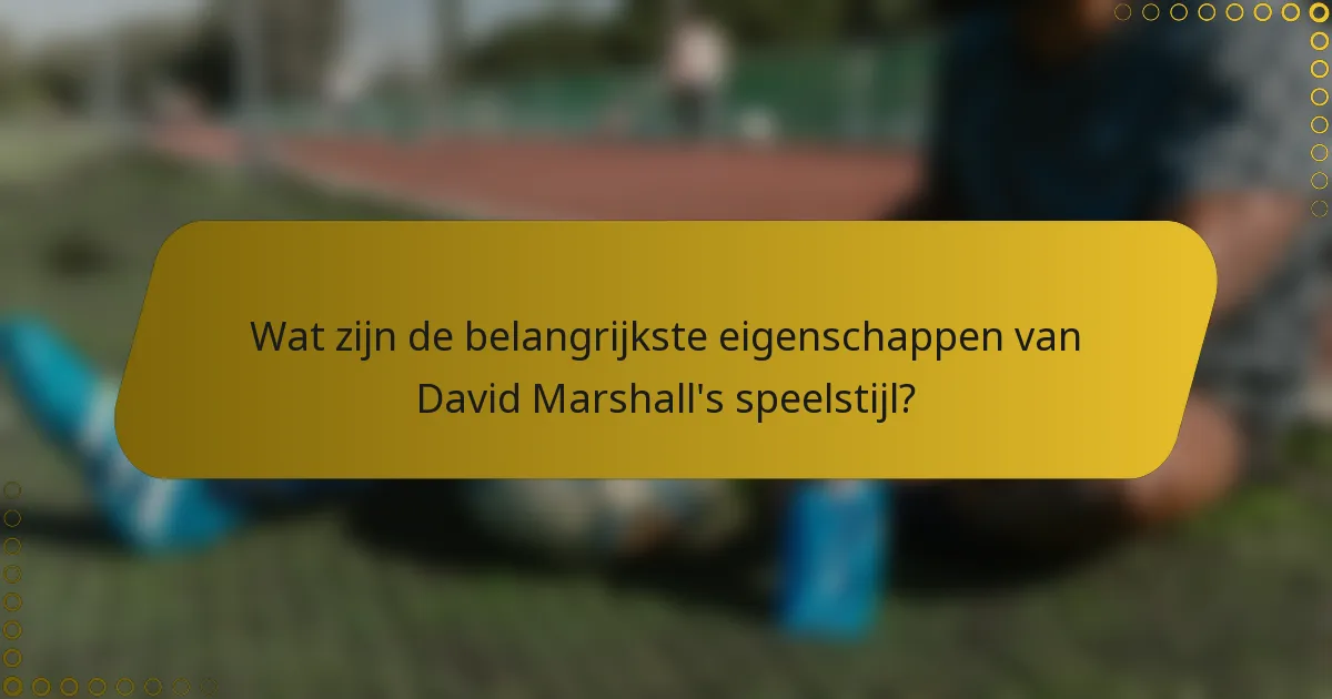Wat zijn de belangrijkste eigenschappen van David Marshall's speelstijl?
